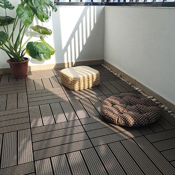 11 Pack 12" X 12" Square Deck/Patio Tiles Snap Fit for Outdoor Patio Tiles