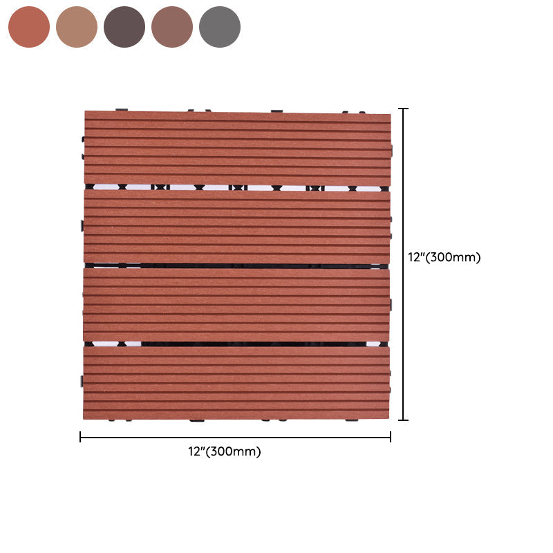 11 Pack 12" X 12" Square Deck/Patio Tiles Snap Fit for Outdoor Patio Tiles