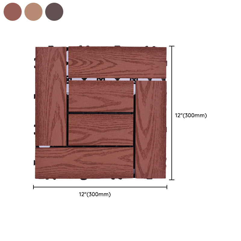 11 Pack 12" X 12" Square Deck/Patio Tiles Snap Fit for Outdoor Patio Tiles