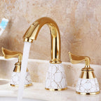 Deck Mounted Roman Tub Faucet Low Arc Bronze Romantic Bathtub Fitting Set