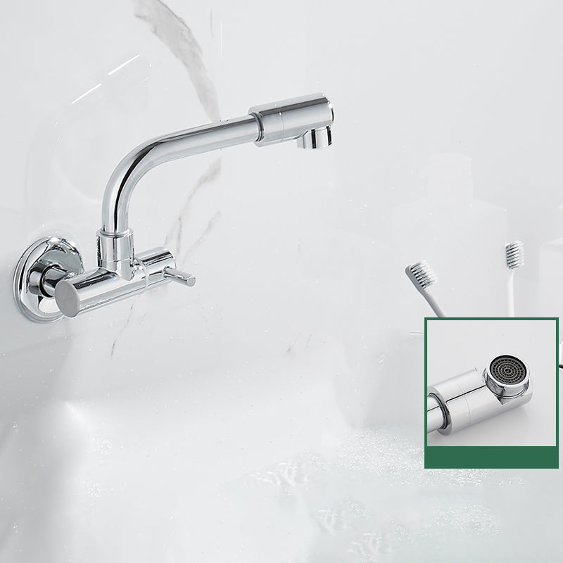 Wall-mounted metal bathtub filler with low arc waterfall bathtub faucet