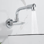 Wall-mounted metal bathtub filler with low arc waterfall bathtub faucet