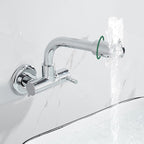 Wall-mounted metal bathtub filler with low arc waterfall bathtub faucet