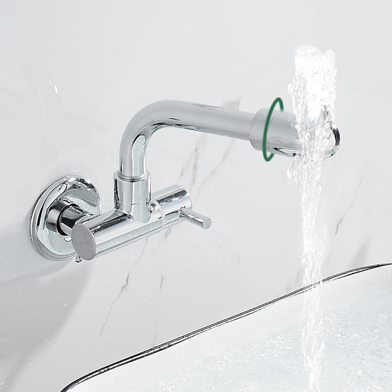 Wall-mounted metal bathtub filler with low arc waterfall bathtub faucet