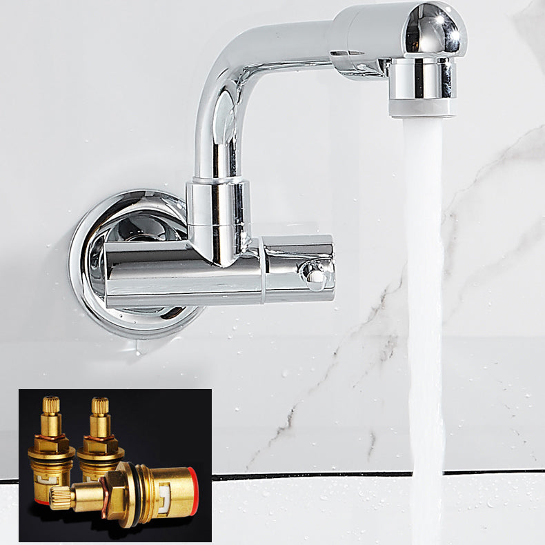 Wall-mounted metal bathtub filler with low arc waterfall bathtub faucet