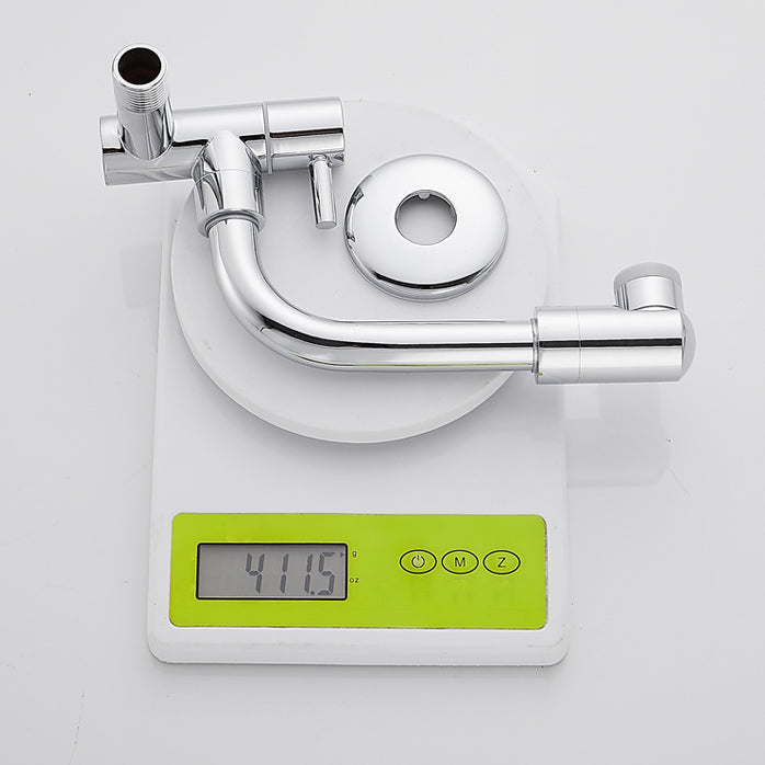 Wall-mounted metal bathtub filler with low arc waterfall bathtub faucet