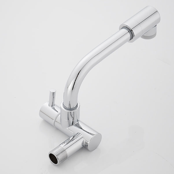Wall-mounted metal bathtub filler with low arc waterfall bathtub faucet