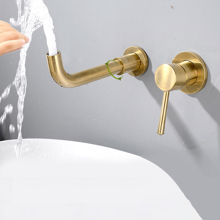 Wall-mounted Metallic Bathtub Faucet Low Arc Pipe Bathtub Tap