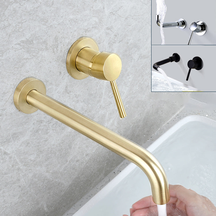 Wall-mounted Metallic Bathtub Faucet Low Arc Pipe Bathtub Tap