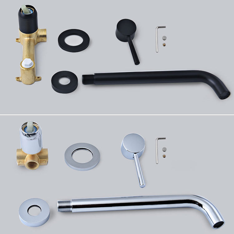 Wall-mounted Metallic Bathtub Faucet Low Arc Pipe Bathtub Tap