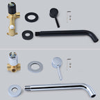 Wall-mounted Metallic Bathtub Faucet Low Arc Pipe Bathtub Tap