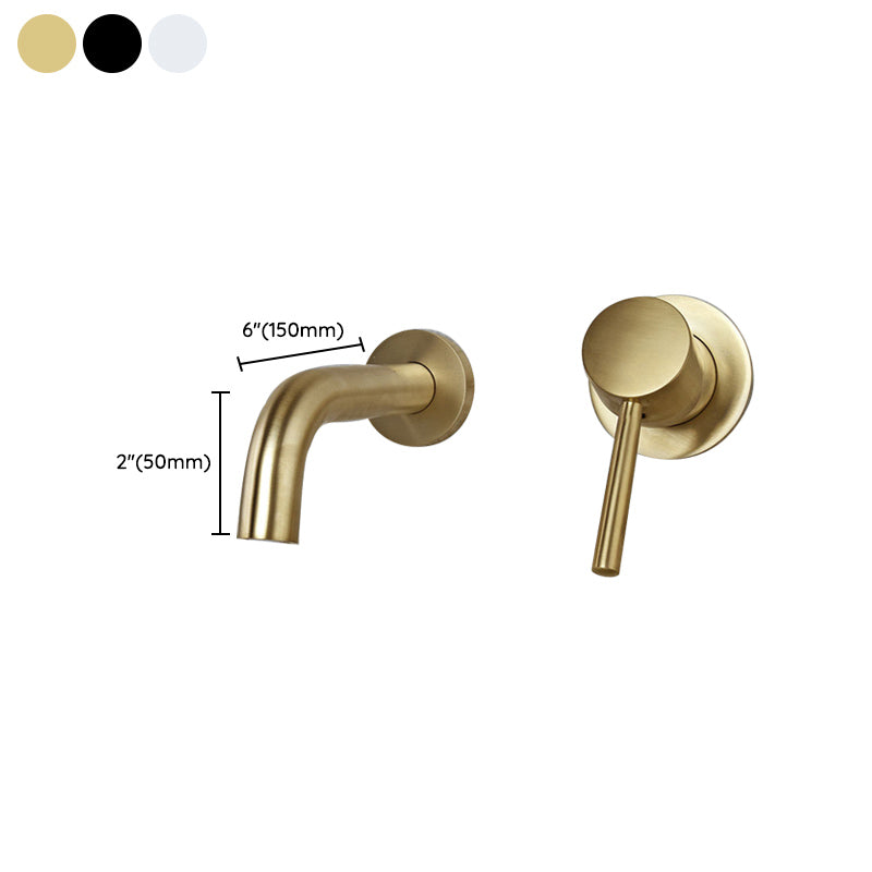 Wall-mounted Metallic Bathtub Faucet Low Arc Pipe Bathtub Tap
