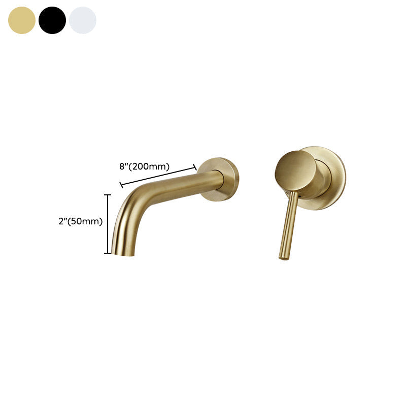 Wall-mounted Metallic Bathtub Faucet Low Arc Pipe Bathtub Tap