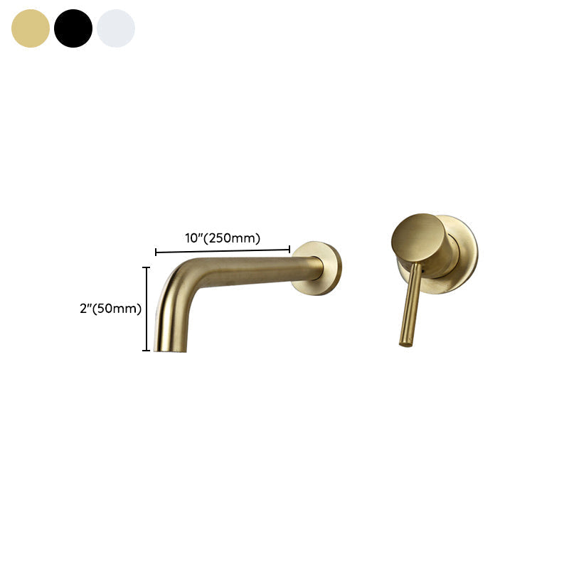 Wall-mounted Metallic Bathtub Faucet Low Arc Pipe Bathtub Tap