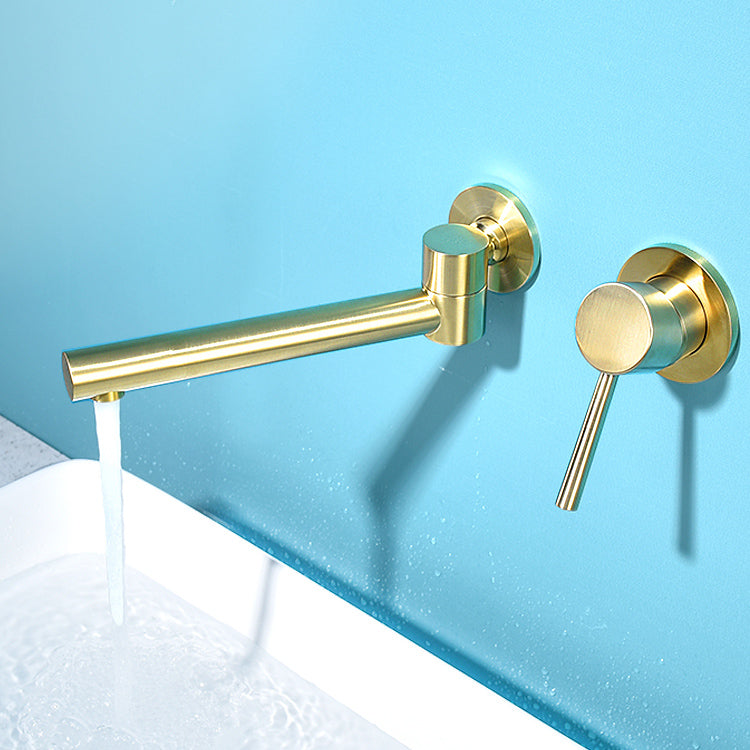 Contemporary Wall-Mounted Single-Hand Kitchen Faucet Low Arc Water Filler