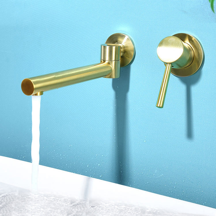Contemporary Wall-Mounted Single-Hand Kitchen Faucet Low Arc Water Filler