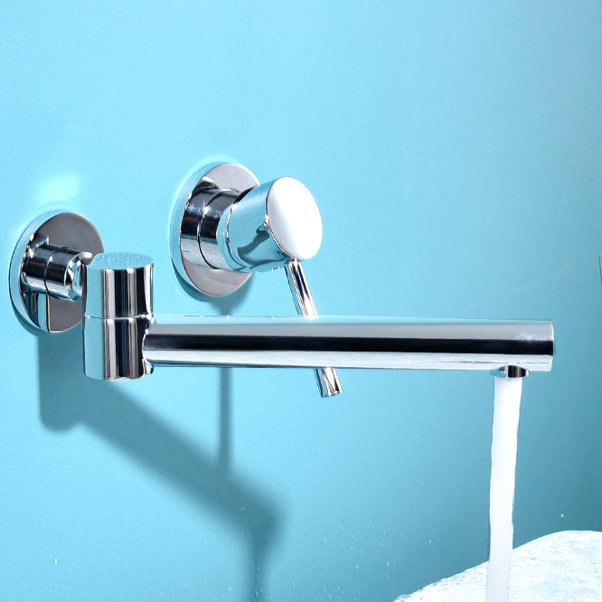 Contemporary Wall-Mounted Single-Hand Kitchen Faucet Low Arc Water Filler