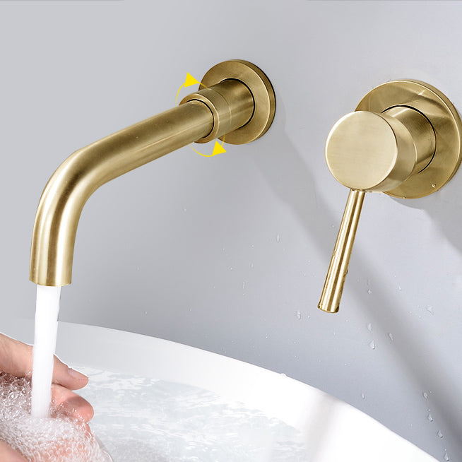 Contemporary Wall-Mounted Single-Hand Kitchen Faucet Low Arc Water Filler