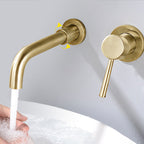 Contemporary Wall-Mounted Single-Hand Kitchen Faucet Low Arc Water Filler