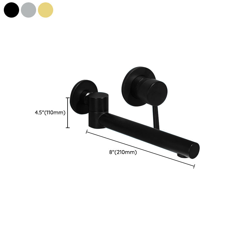 Contemporary Wall-Mounted Single-Hand Kitchen Faucet Low Arc Water Filler