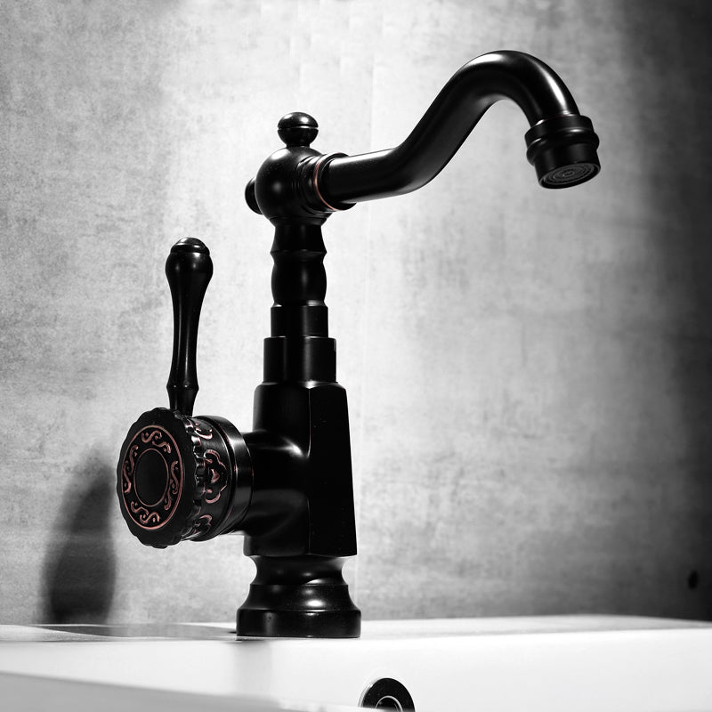 Glam Style Sink Faucet with Swivable Spout and Lever Handle