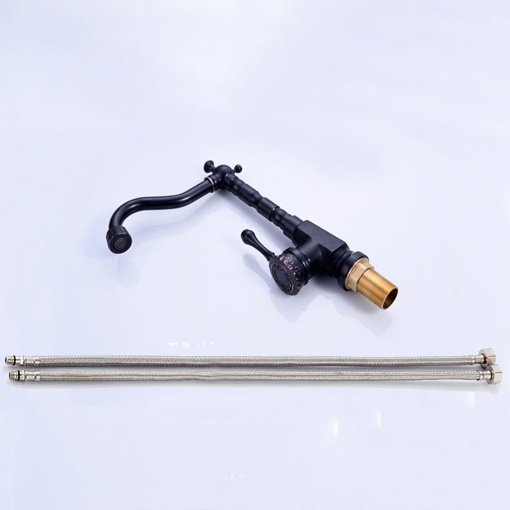 Glam Style Sink Faucet with Swivable Spout and Lever Handle