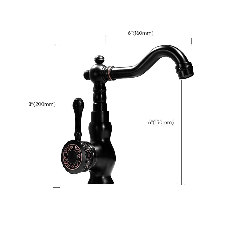 Glam Style Sink Faucet with Swivable Spout and Lever Handle