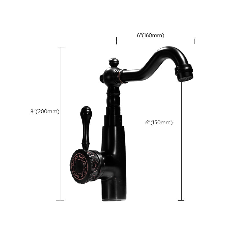 Glam Style Sink Faucet with Swivable Spout and Lever Handle