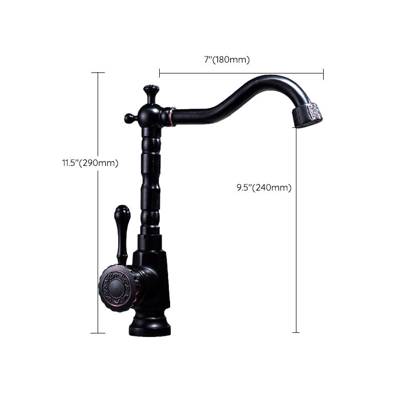 Glam Style Sink Faucet with Swivable Spout and Lever Handle