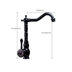Glam Style Sink Faucet with Swivable Spout and Lever Handle