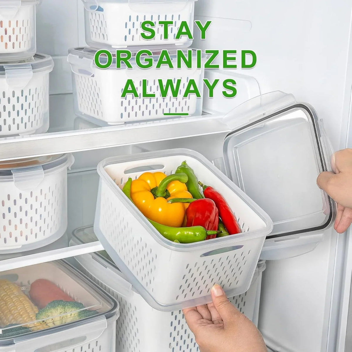 5-piece Large Food Storage Set with Lids – Freshness Keeping and Practical