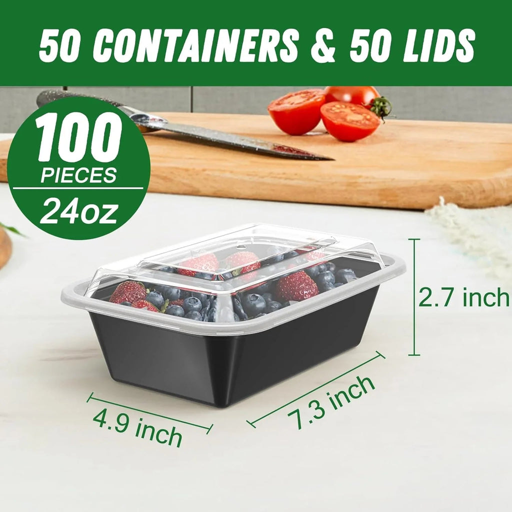 50-piece Meal Prep Container Set with Lid – Ideal for Meal Preparation