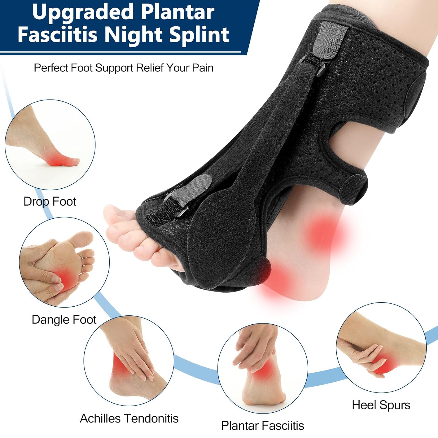 Night splint for plantar fasciitis