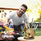 Gothic Skull Knife Holder – Decorative Resin Kitchen Organizer