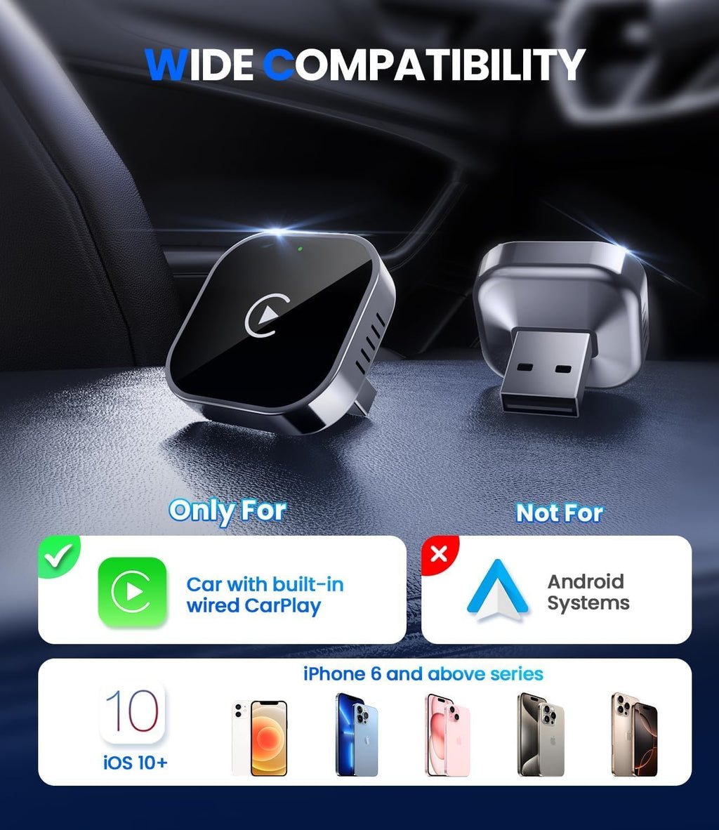 Mini Wireless CarPlay Adapter with Dual-Band Connection and Compact Design – Novaro
