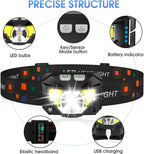 2-Pack Ultra-Bright Led Rechargeable Headlamp Flashlight Waterproof And Motion Sensor