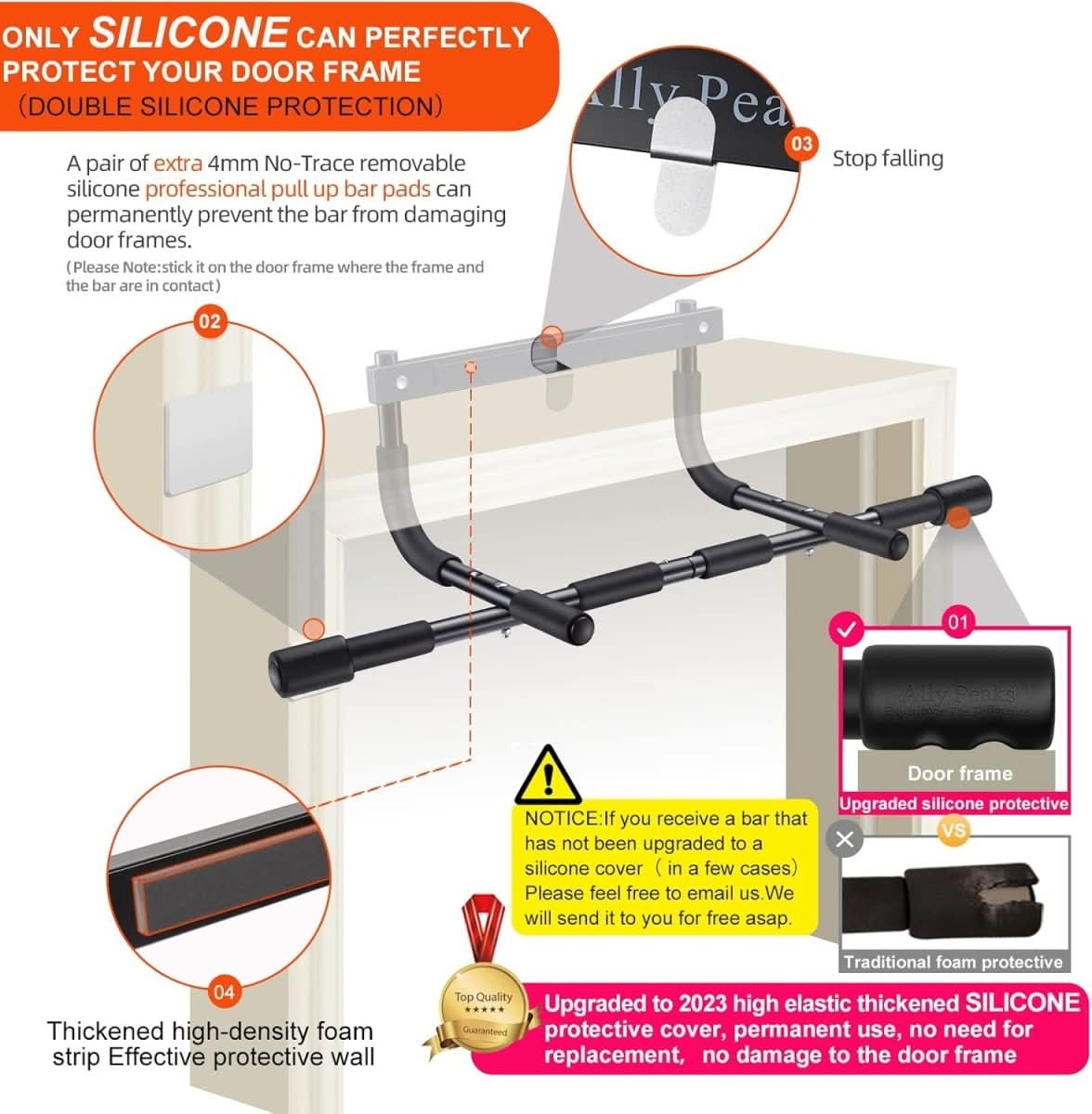 up bar - steel pull-up bar for door frames with 200 kg load capacity