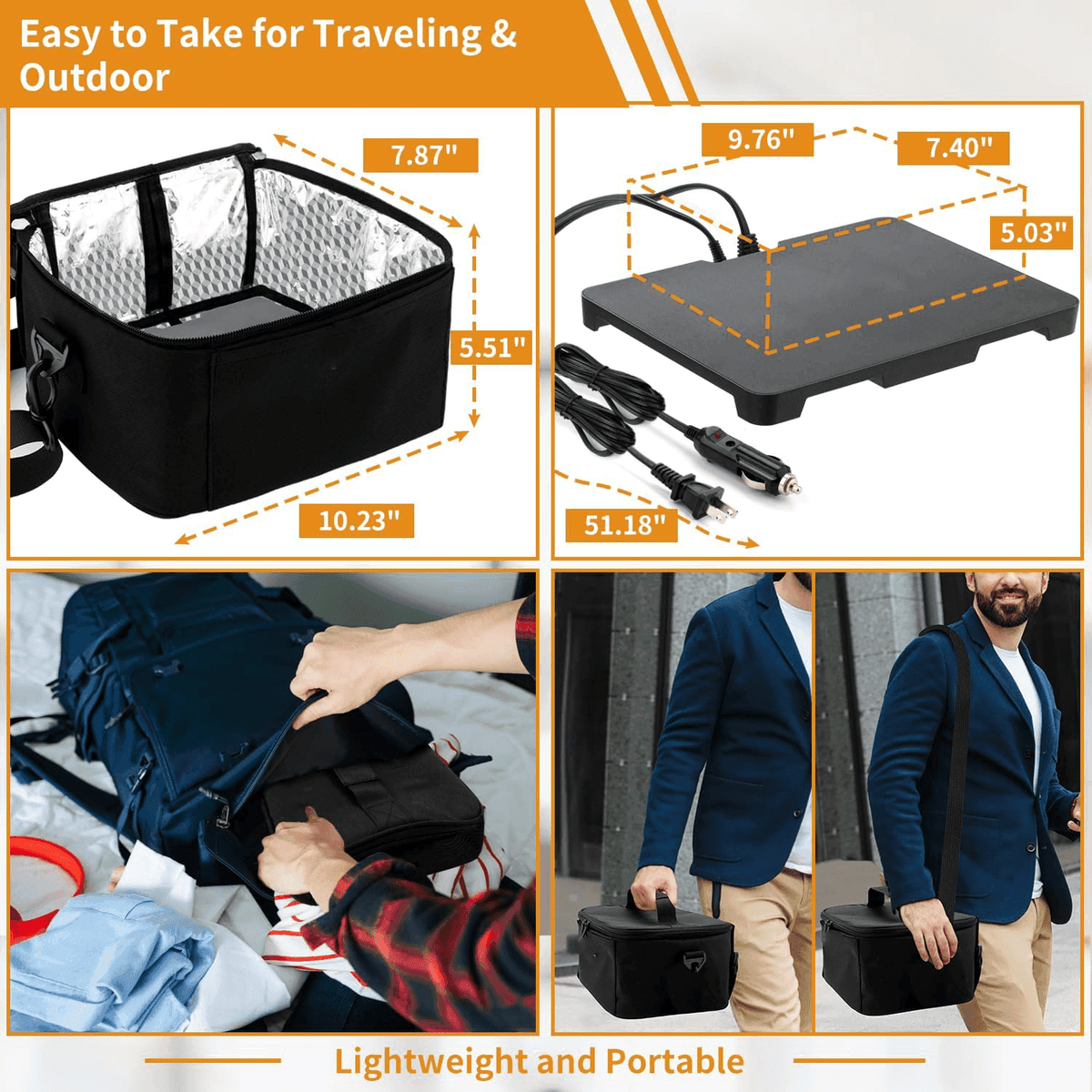 HeatGo Pro – Electric Portable Food Warmer Lunchbox with 3-in-1 Connection