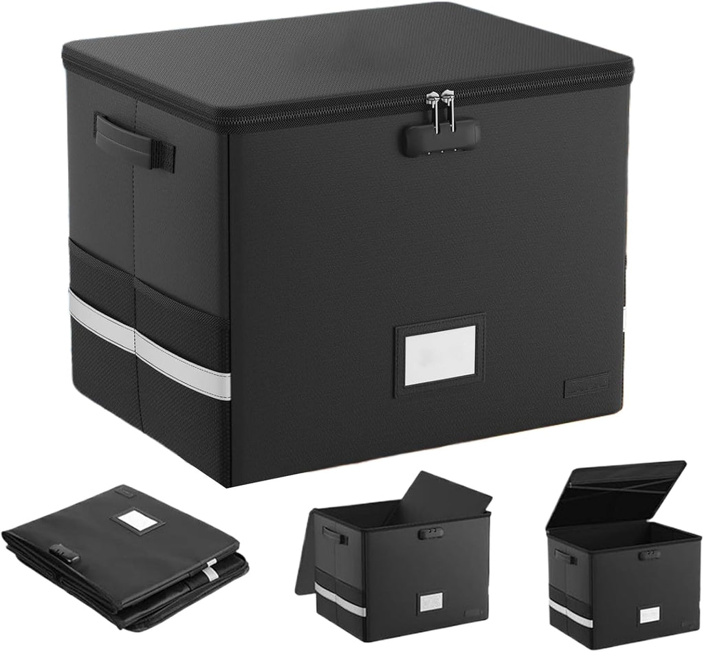 Fireproof Record Storage Case – Waterproof Organizer for 150+ 12-Inch Records – Arcion