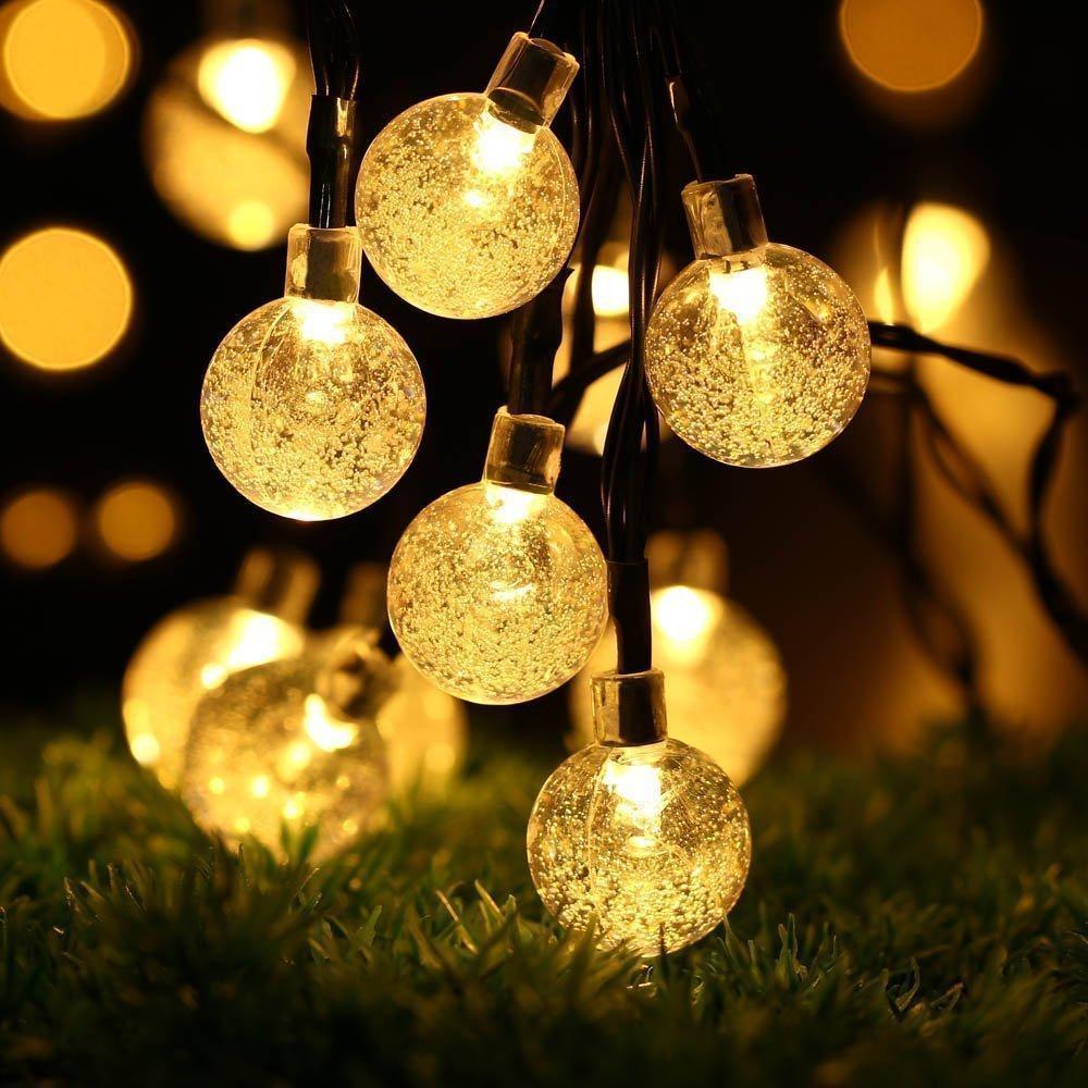 Solar-powered Crystal Ball String Lights
