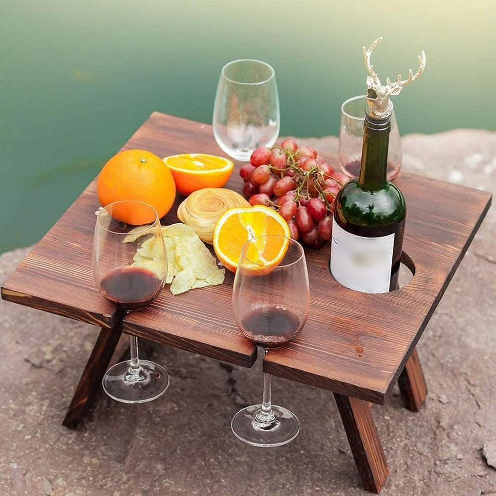 Mobile Wooden Wine Rack with Top