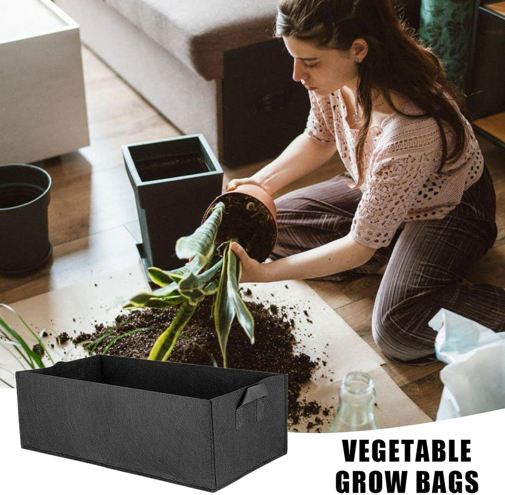 Foldable storage box made of felt for plants with handles