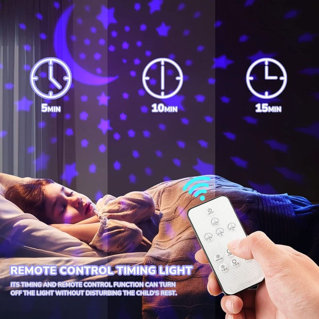 Magic star projector with 16 colours & timer function