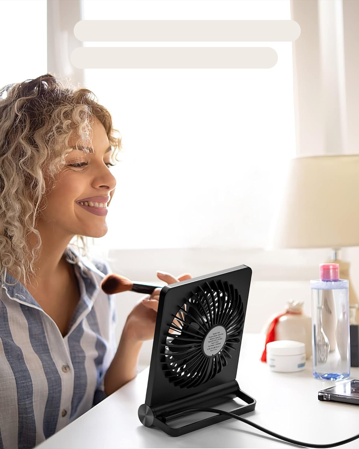Ultra-Quiet Table Fan with USB – Compact & Powerful