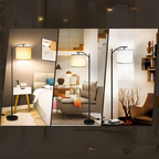 Floor lamp with 3 color temperatures LED bulb, floor lamp high industrial floor lamp reading for bedroom, office, white lampshade included
