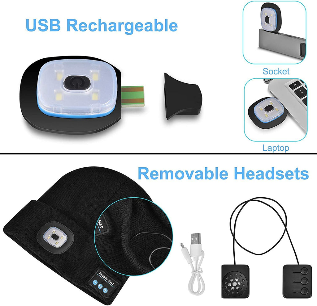 Bluetooth Beanie Hat Light Wireless Headphones