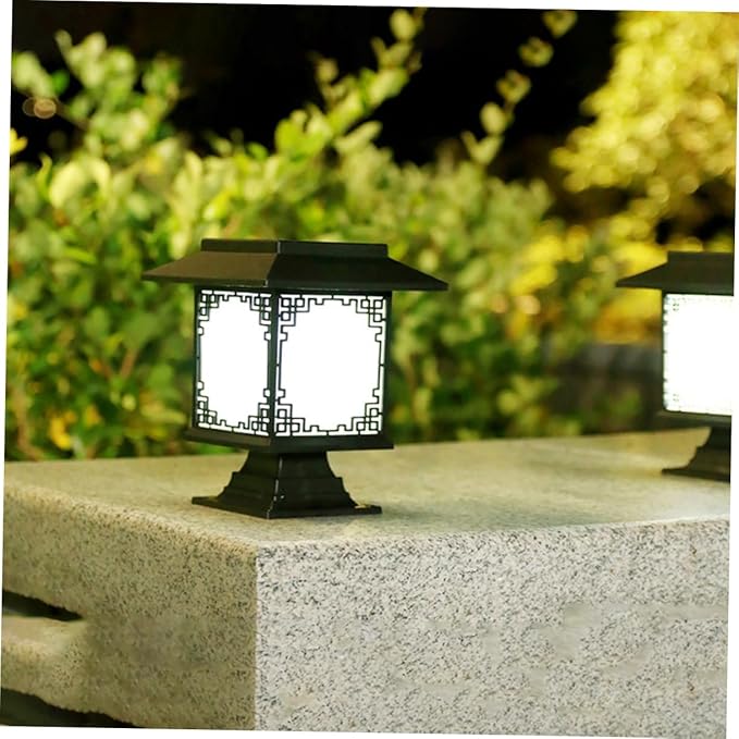 Solar LED Garden Lamp – Large Square Lamp with Warm Light and Dual Use