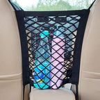 Stretchable Car Seat Divider & Storage Net with Pet Barrier