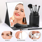 Compact makeup mirror with stand