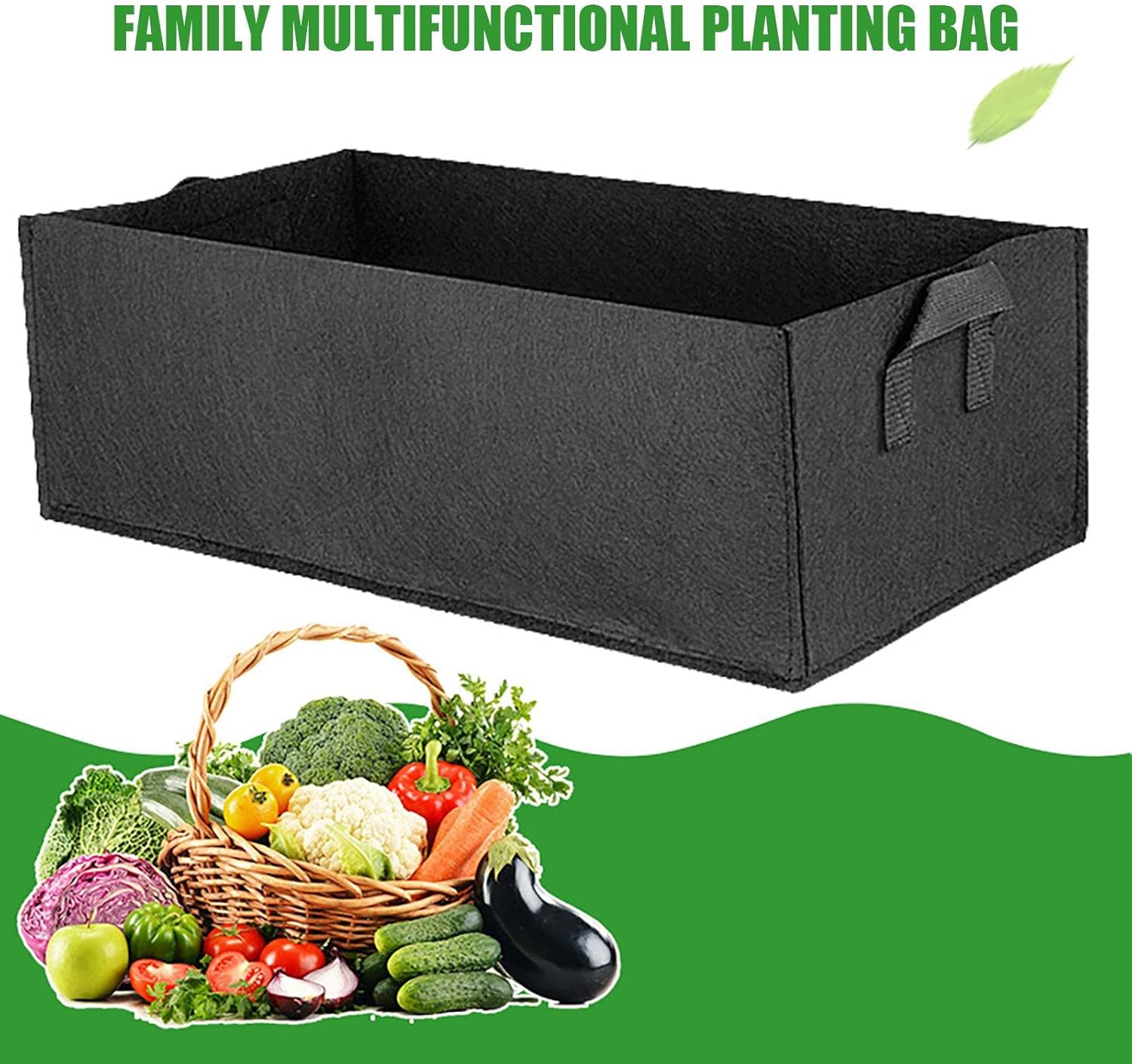 Foldable storage box made of felt for plants with handles